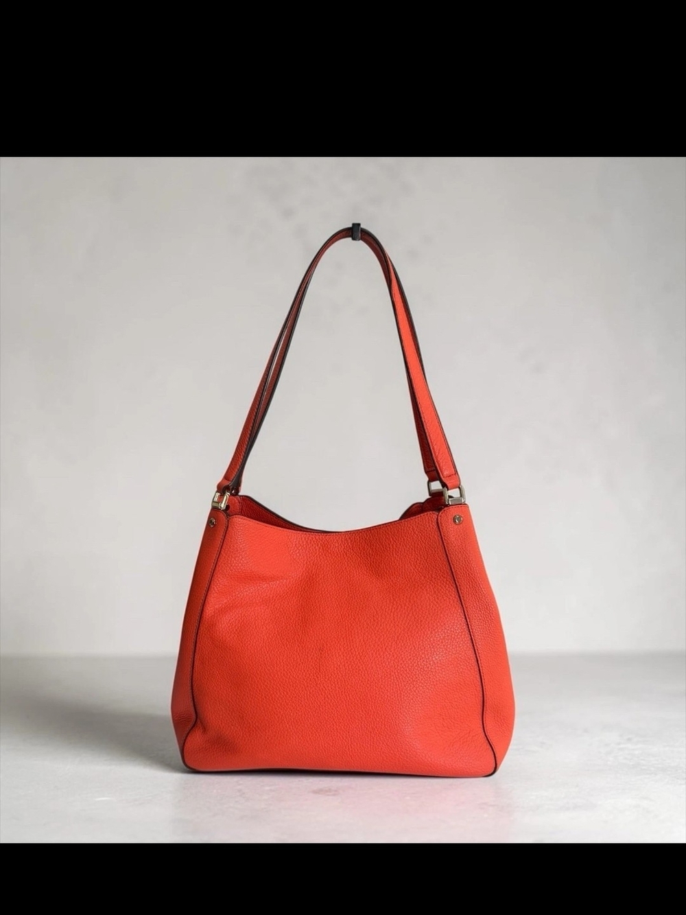 kate spade Orange Pebbled Leather Multi-Compartment Shoulder Bag